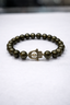 Pyrite Bead Bracelet with Hamsa Hand Charm