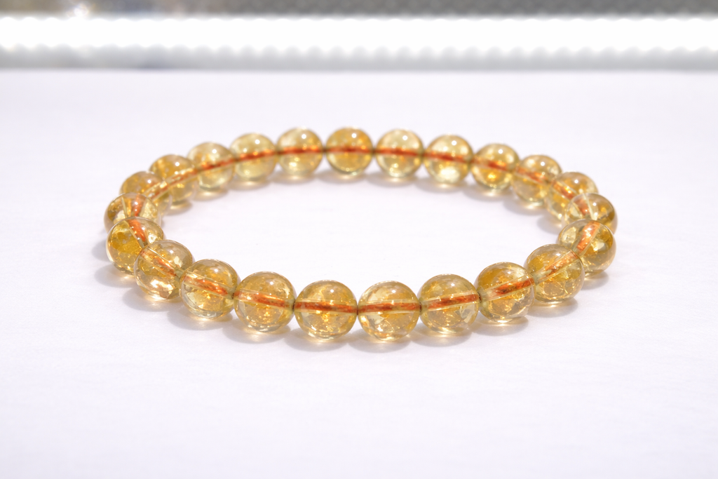 Natural Citrine Bead Bracelet