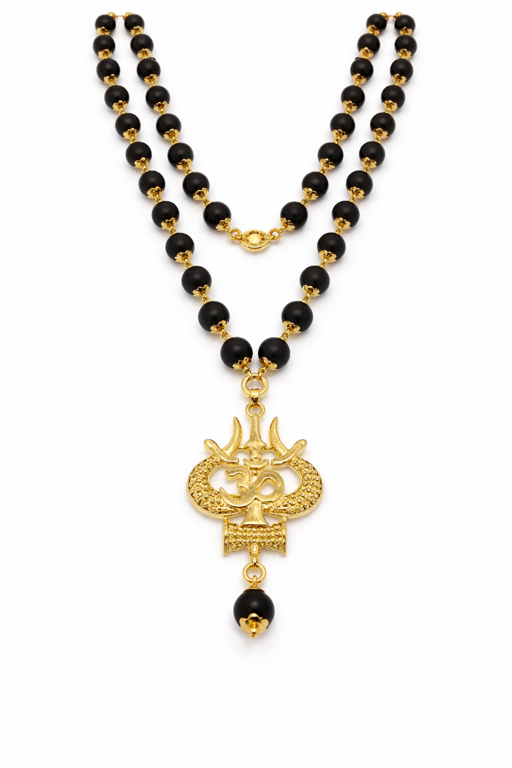 Karungali mala  with Trishul, Om & Damru Pendant Main image