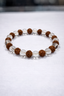 Rudraksha & Clear Quartz Bead Bracelet