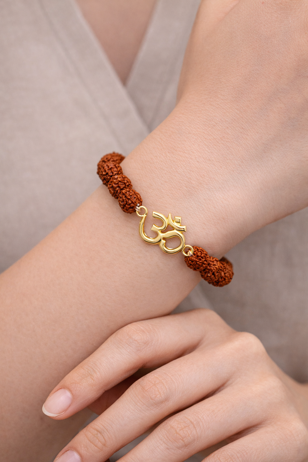 Rudraksha Bracelet with Om Charm Secondary image