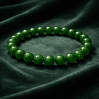 Green Jade Bead Bracelet - .