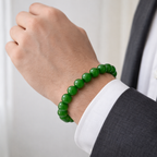 Green Jade Bead Bracelet - .