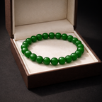 Green Jade Bead Bracelet - .