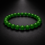 Green Jade Bead Bracelet - .