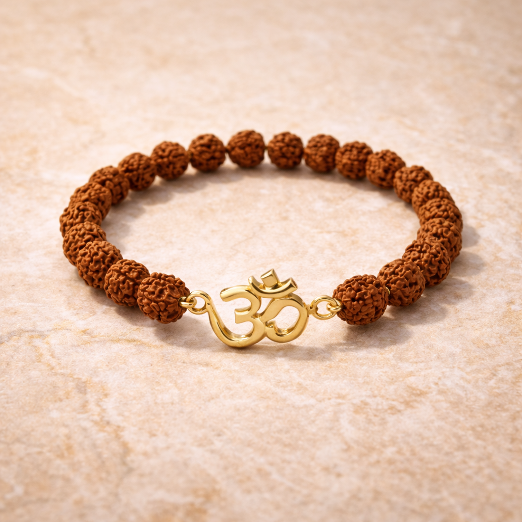 Rudraksha Bracelet with Om Charm - .