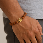 Rudraksha Bracelet with Om Charm - .