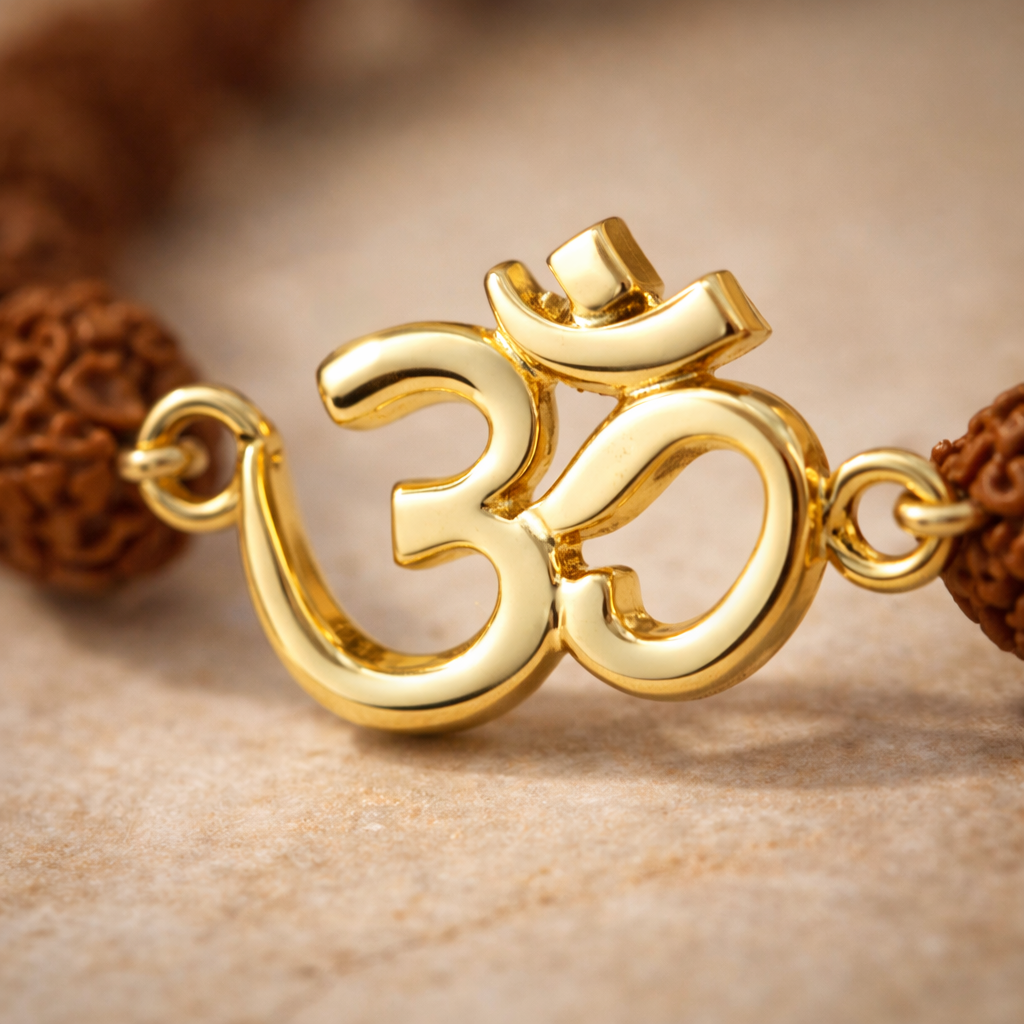 Rudraksha Bracelet with Om Charm - .