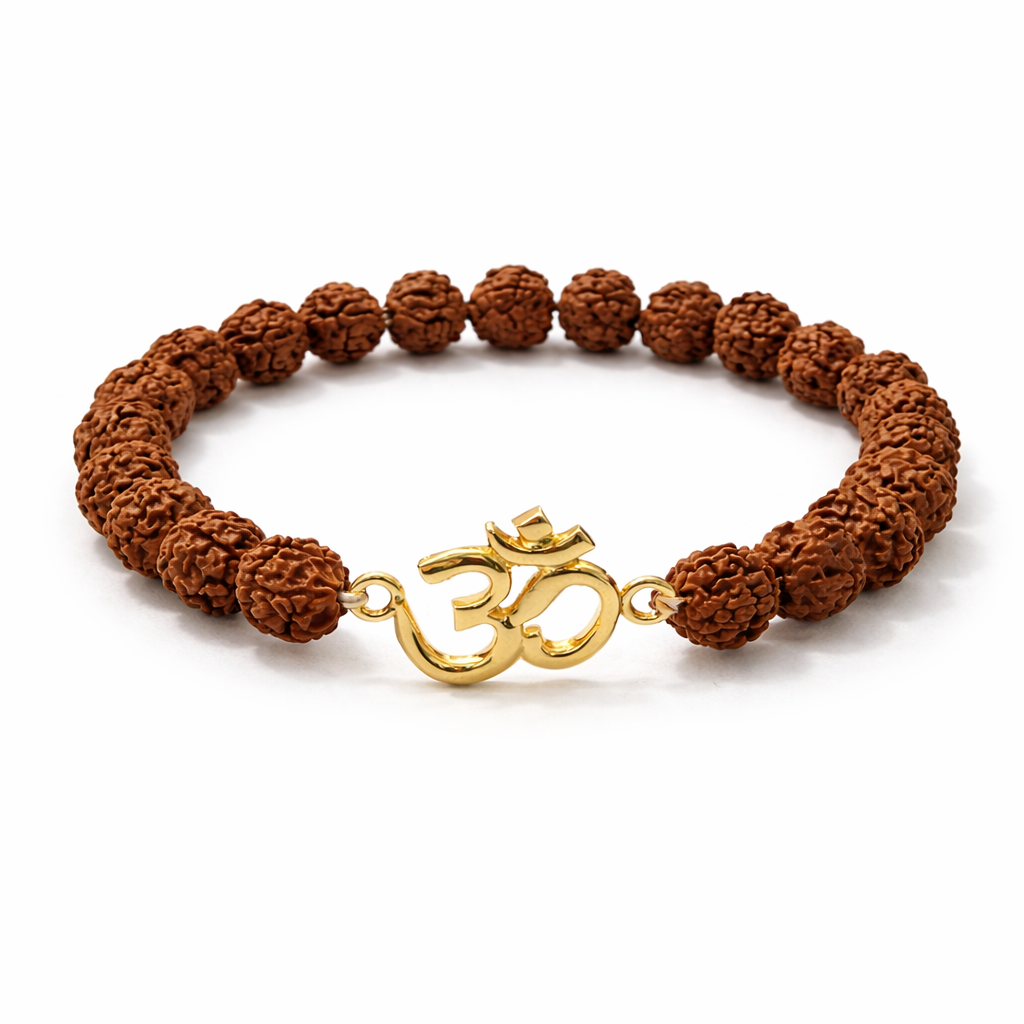 Rudraksha Bracelet with Om Charm - .