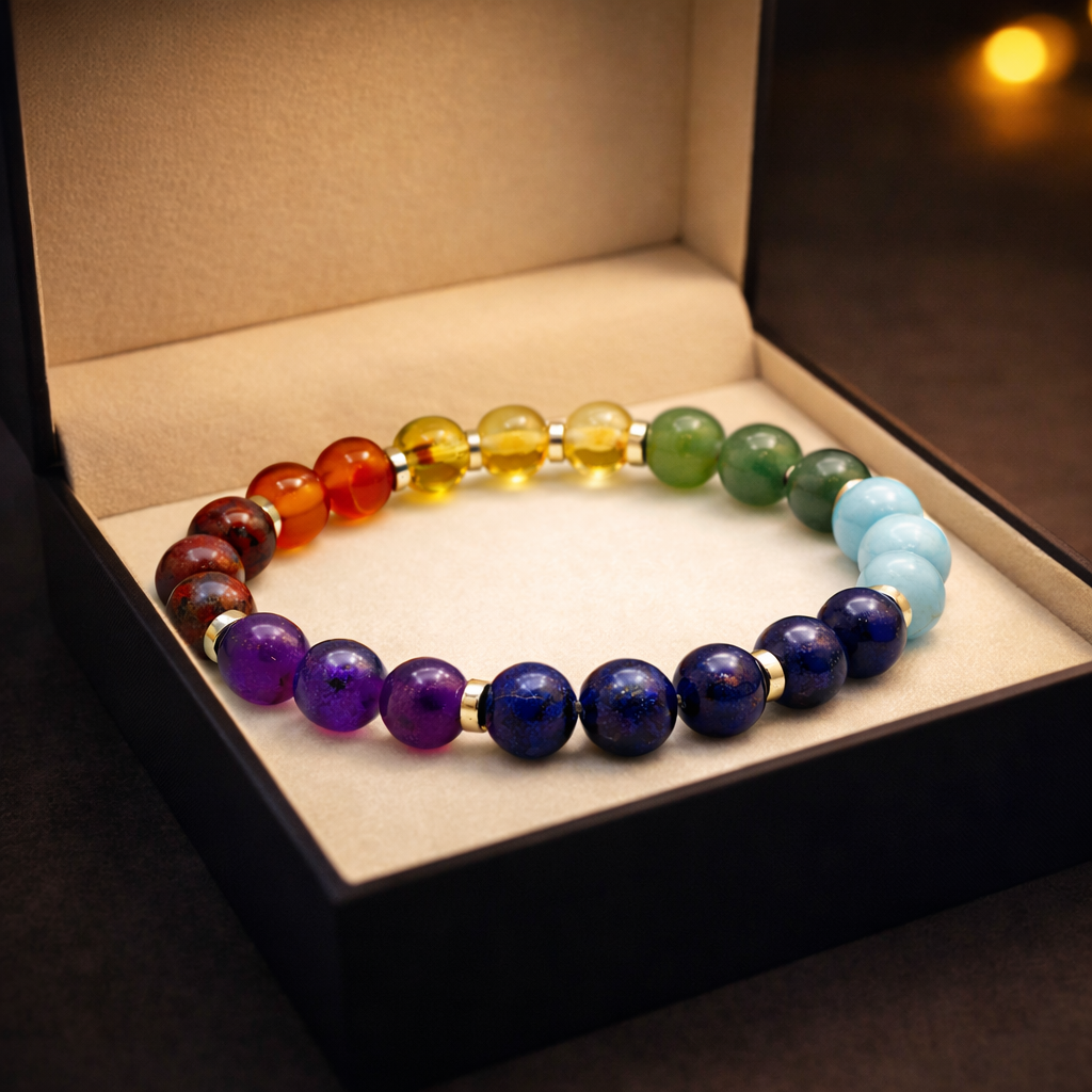 Seven Chakra Healing Beaded Bracelet - .