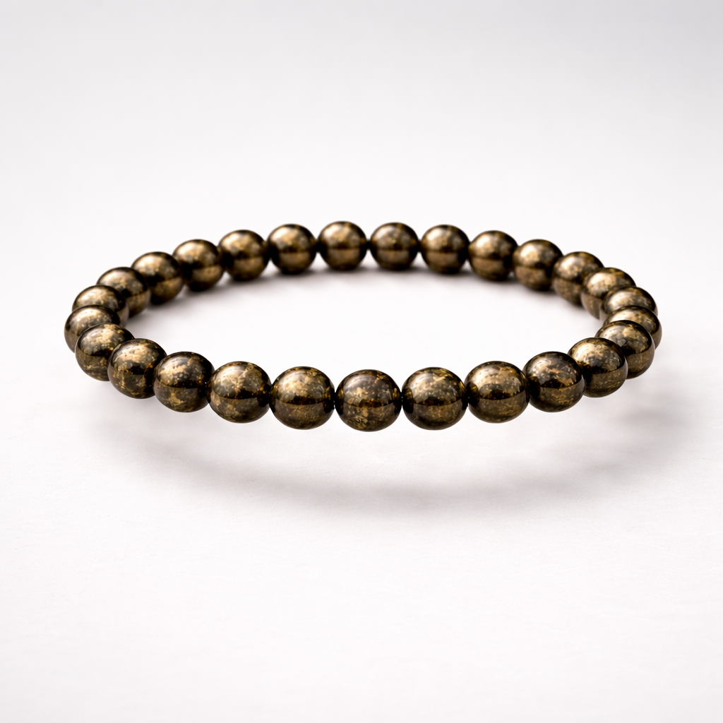 Pyrite Beaded Bracelet - .