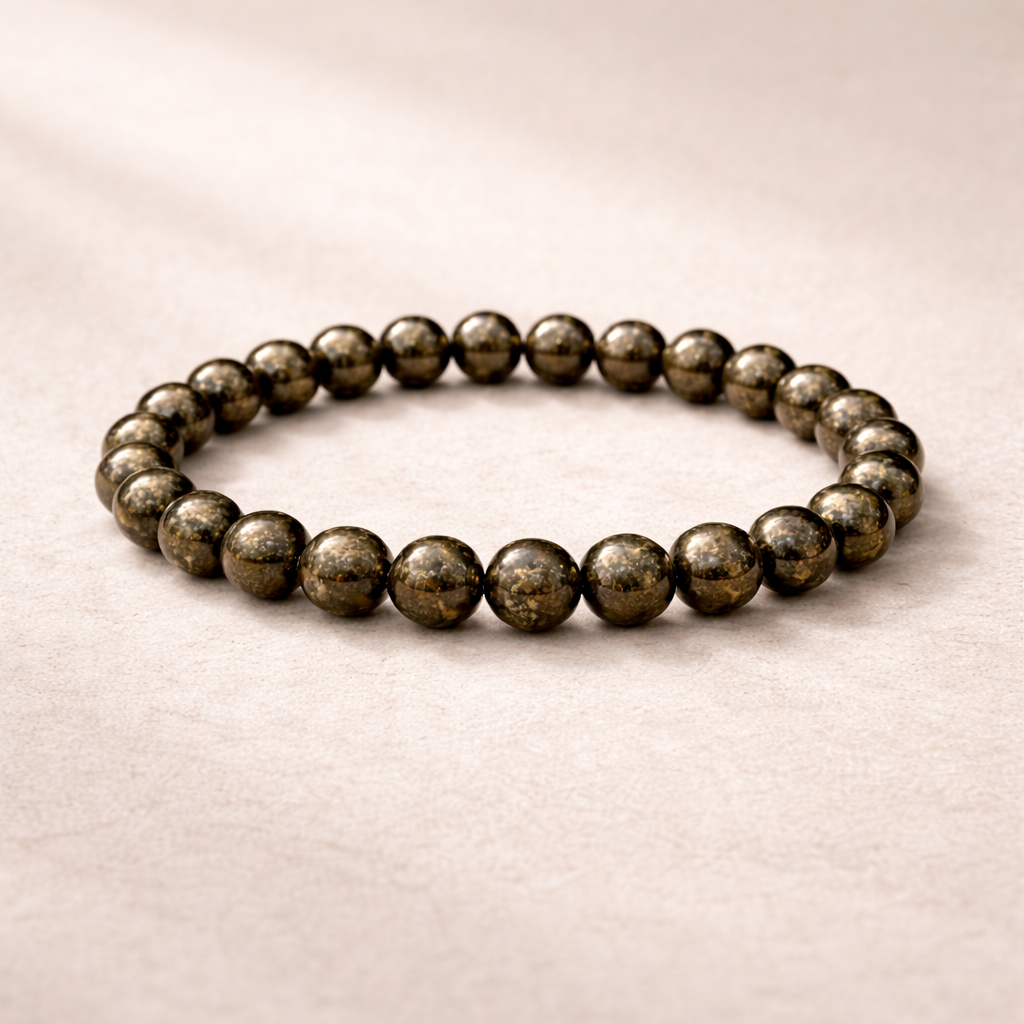 Pyrite Beaded Bracelet - .