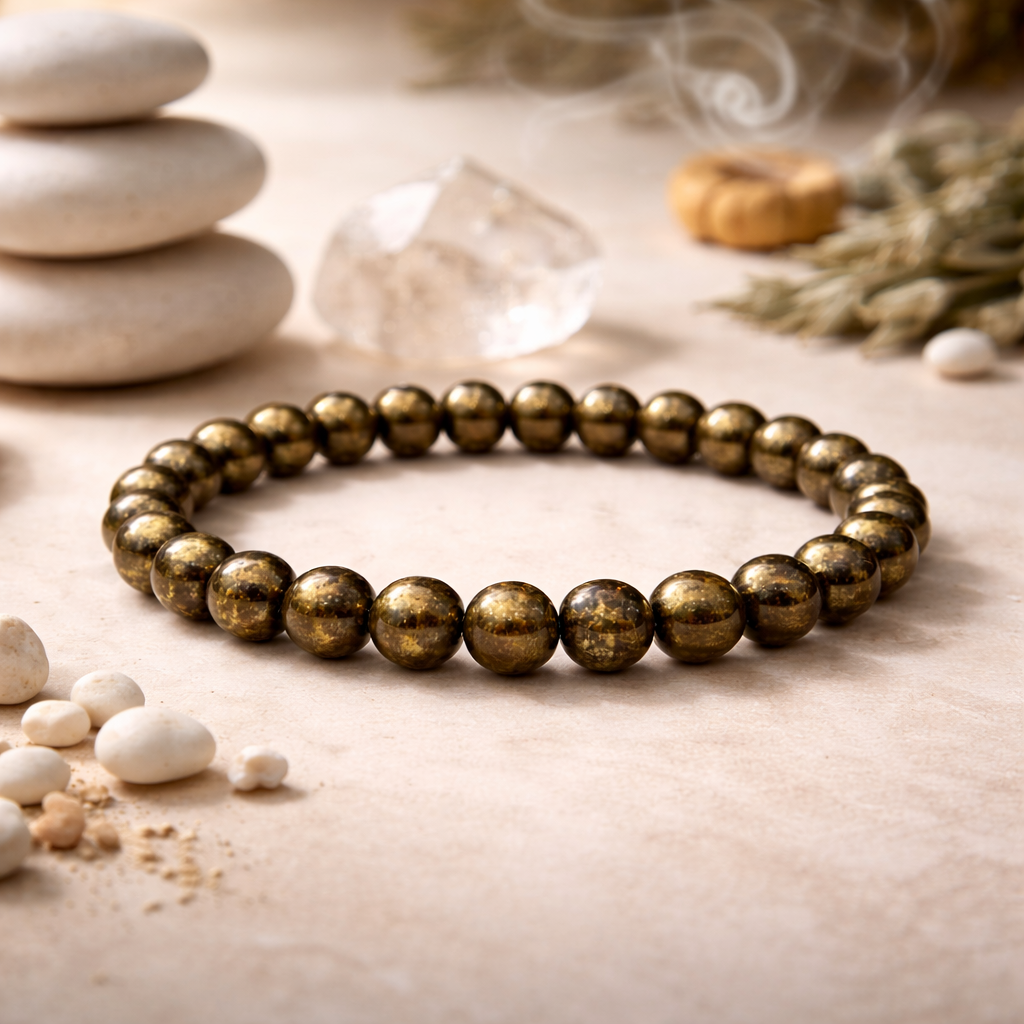 Pyrite Beaded Bracelet - .