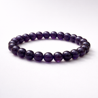 Amethyst Gemstone Bead Bracelet - .