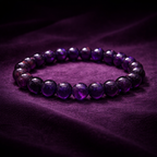Amethyst Gemstone Bead Bracelet - .
