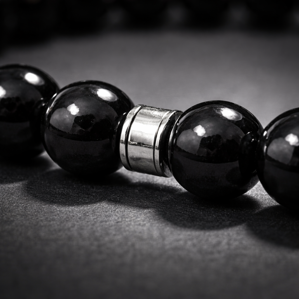 Black Tourmaline Beaded Bracelet Secondary image