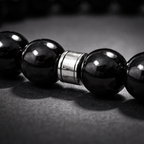 Black Tourmaline Beaded Bracelet - .