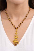 Rudraksha Mala with Trishul, Damru & Nandi Pendant