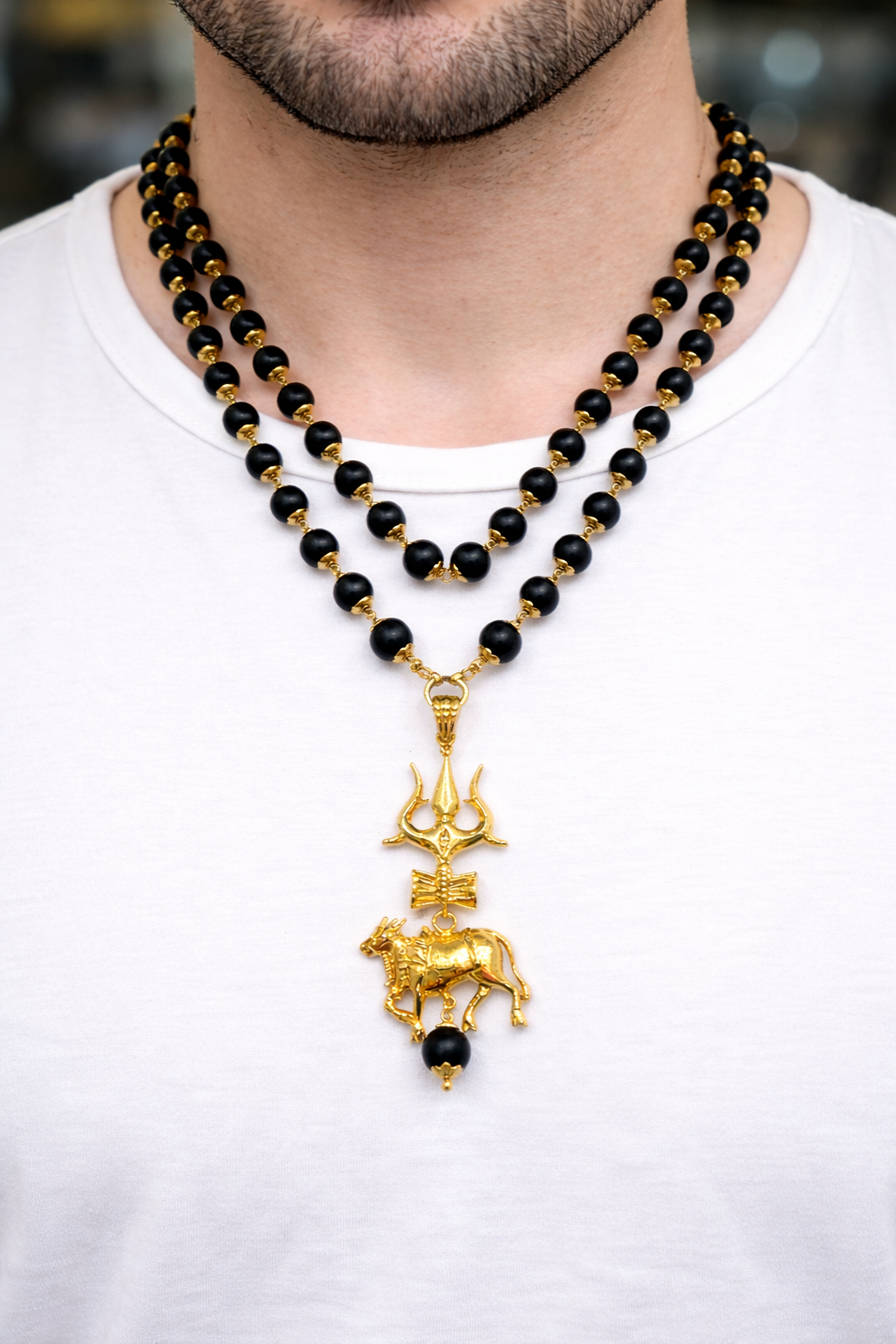 Karungali Mala with Trishul, Damru, and Nandi Secondary image