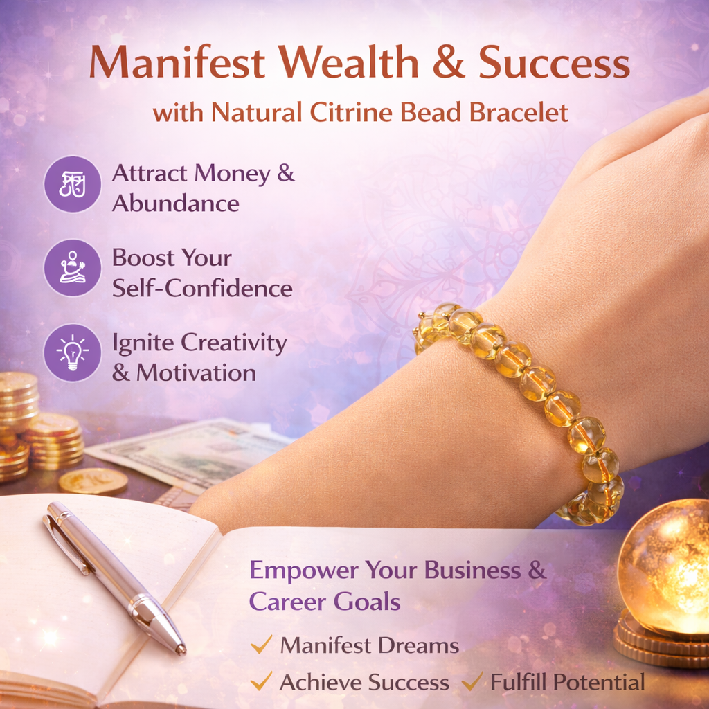 Natural Citrine Bead Bracelet