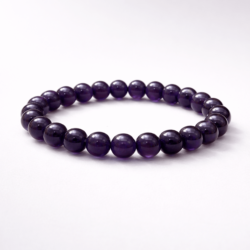 Amethyst Gemstone Bead Bracelet - Karma & Peace