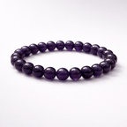 Amethyst Gemstone Bead Bracelet - Karma & Peace