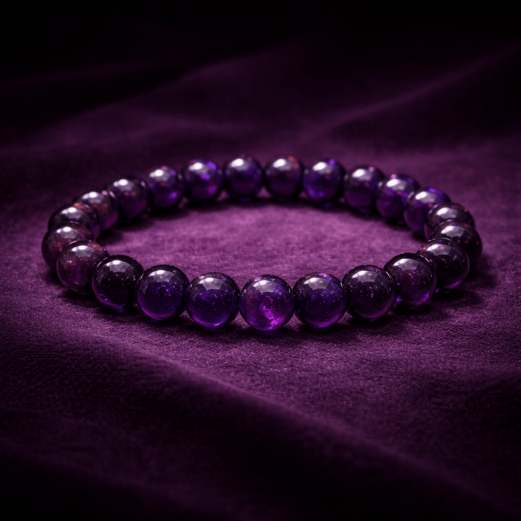 Amethyst Gemstone Bead Bracelet - Karma & Peace Main image