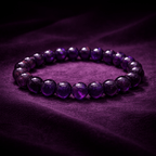 Amethyst Gemstone Bead Bracelet - Karma & Peace