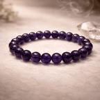 Amethyst Gemstone Bead Bracelet - Karma & Peace