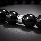 Black Tourmaline Beaded Bracelet - Karma & Peace