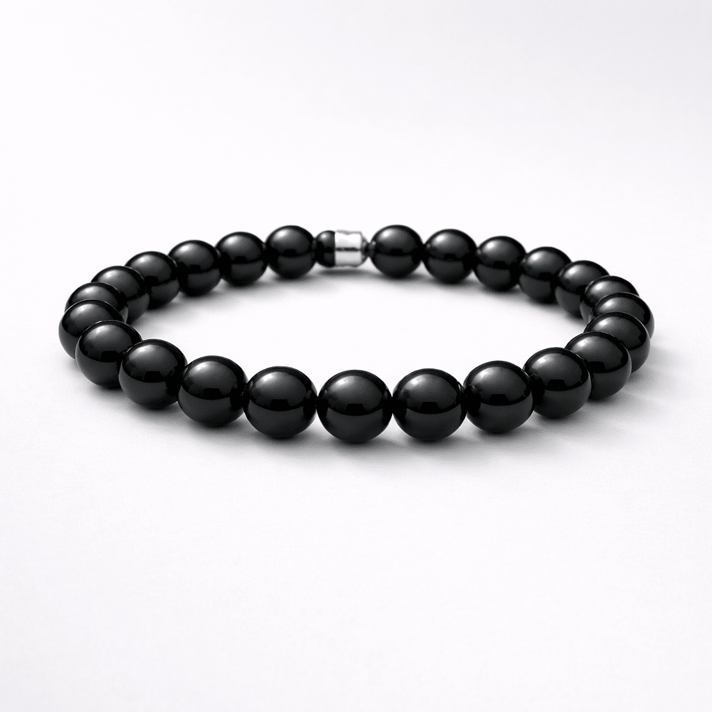Black Tourmaline Beaded Bracelet - Karma & Peace