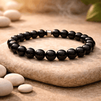 Black Tourmaline Beaded Bracelet - Karma & Peace