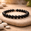 Black Tourmaline Beaded Bracelet - Karma & Peace
