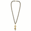 Gold Beaded Trishul & Nandi Pendant Necklace - Karma & Peace