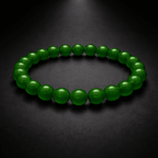 Green Jade Bead Bracelet - Karma & Peace