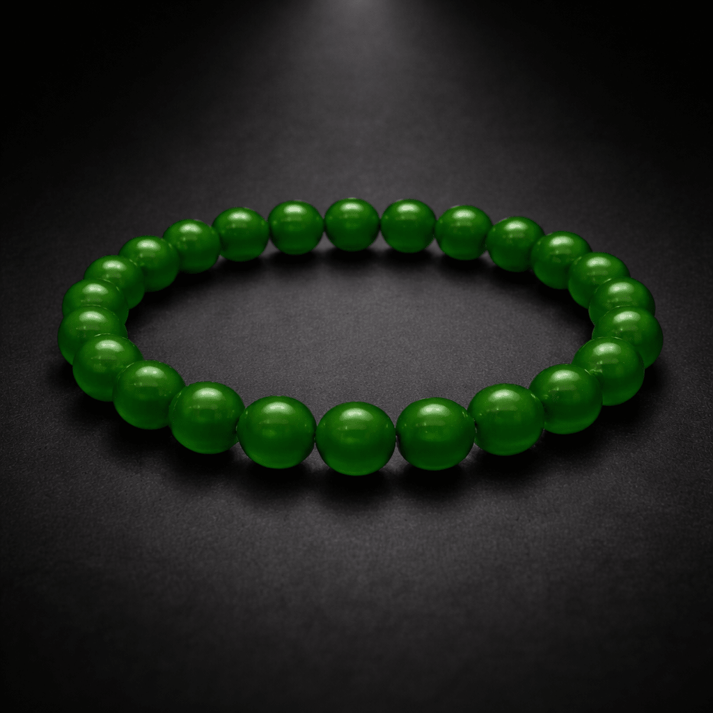 Green Jade Bead Bracelet - Karma & Peace