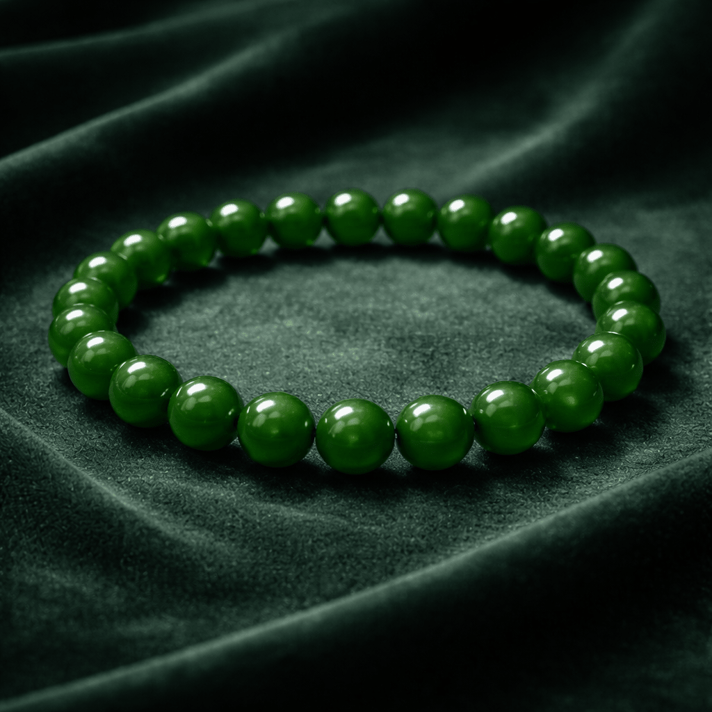 Green Jade Bead Bracelet - Karma & Peace