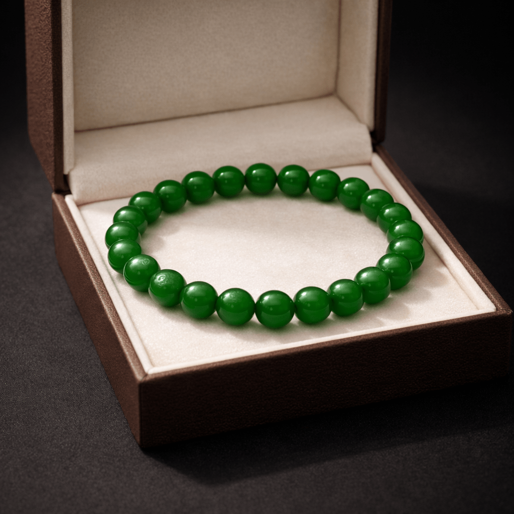 Green Jade Bead Bracelet - Karma & Peace