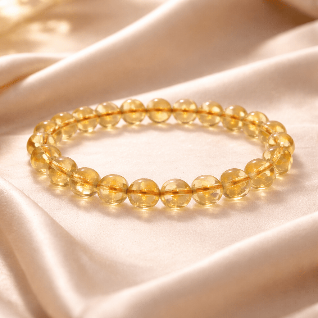 Natural Citrine Bead Bracelet - Karma & Peace Main image