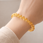 Natural Citrine Bead Bracelet - Karma & Peace
