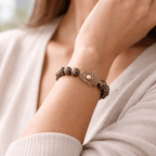 Pyrite Bead Bracelet with Hamsa Hand Charm - Karma & Peace