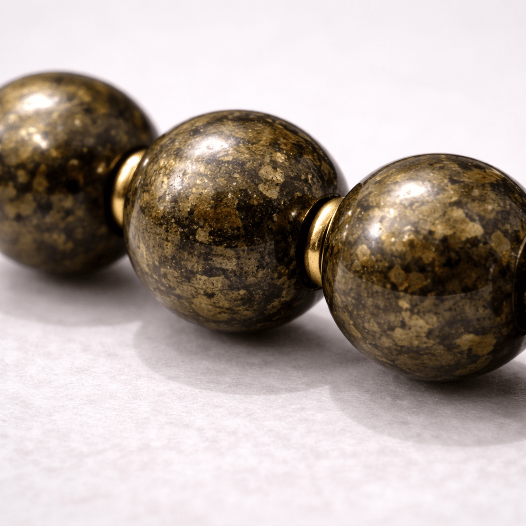 Pyrite Beaded Bracelet - Karma & Peace
