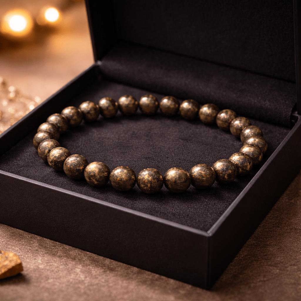 Pyrite Beaded Bracelet - Karma & Peace