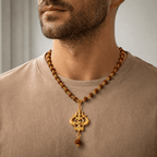 Rudraksha Mala with Trishul - Karma & Peace