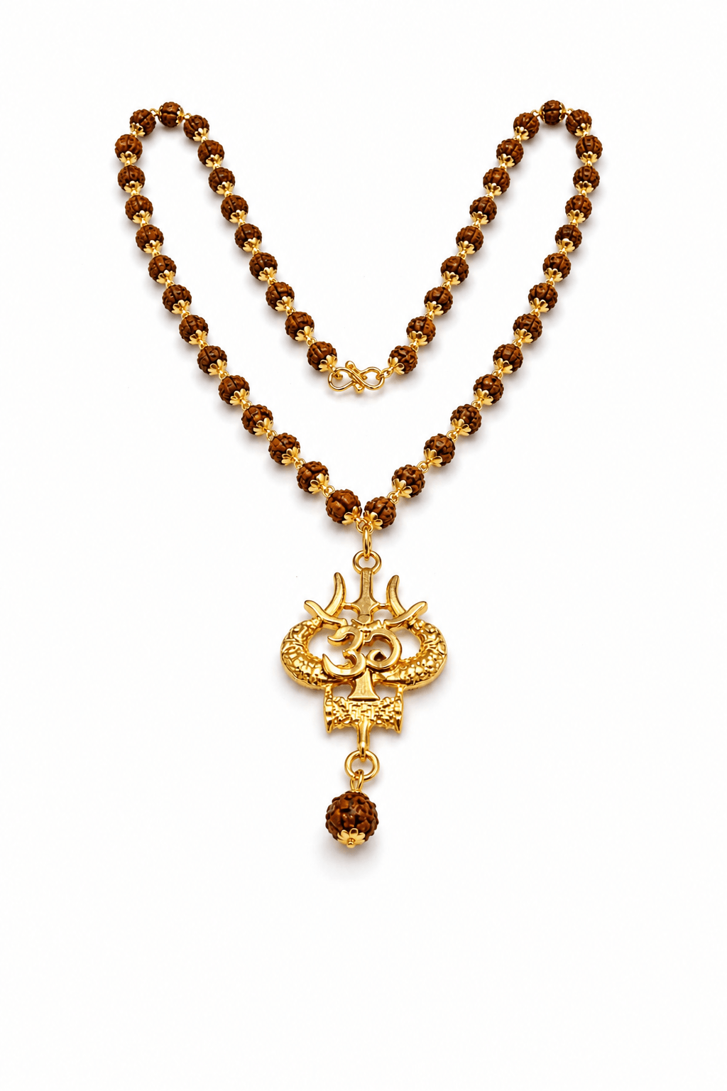 Rudraksha Mala with Trishul - Karma & Peace Main image