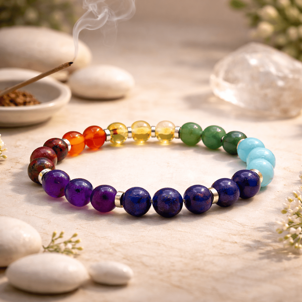 Seven Chakra Healing Beaded Bracelet - Karma & Peace