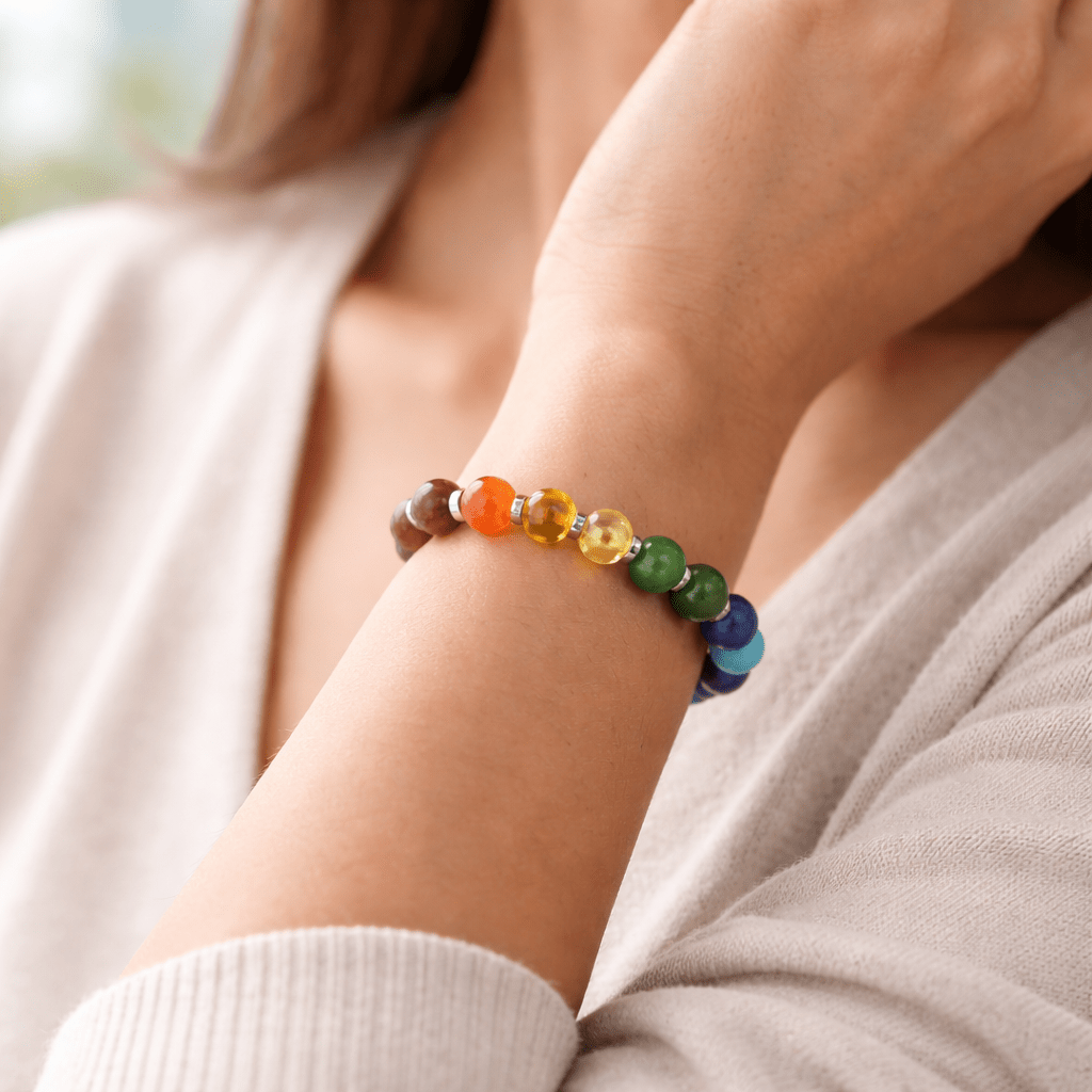 Seven Chakra Healing Beaded Bracelet - Karma & Peace